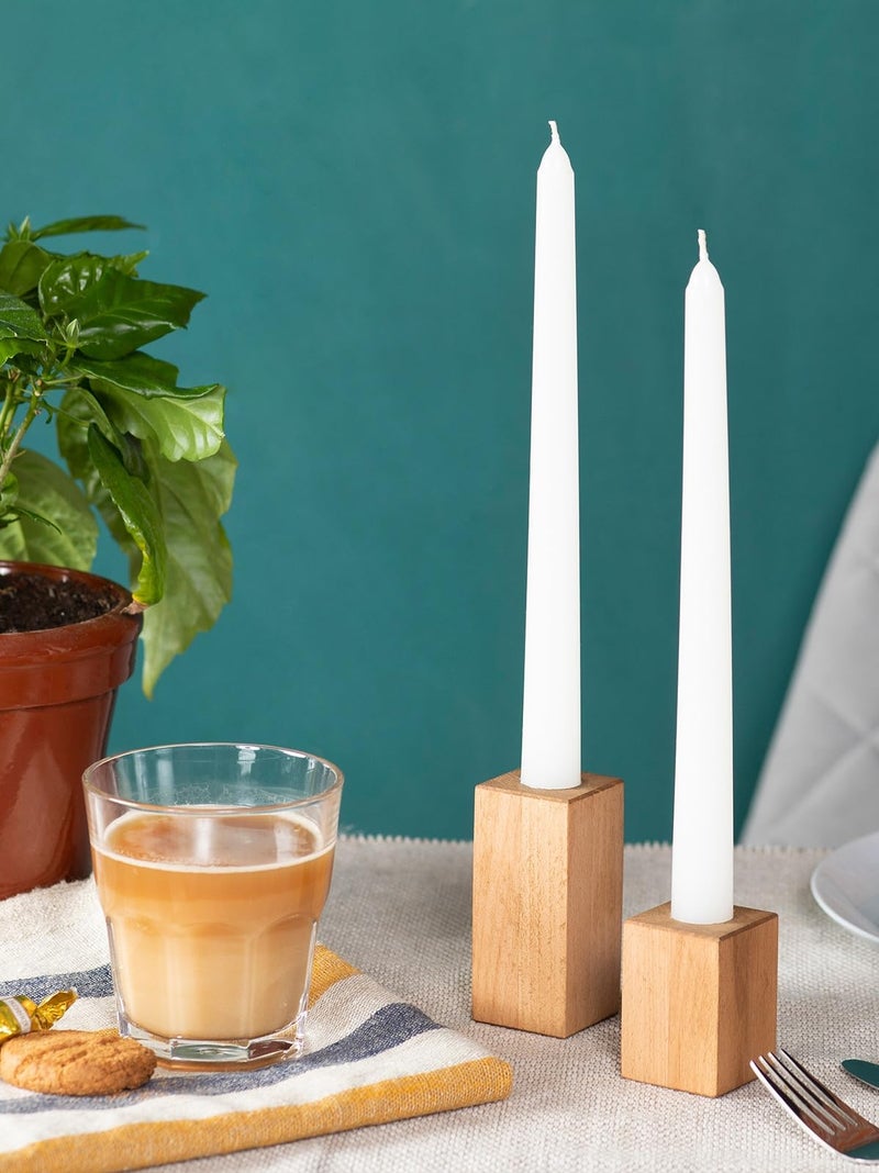 CANDWAX 12 inch White Taper Candles - Set of 12 Candle Sticks Ideal for Christmas Decorations - Dripless Smokeless Long Burning Unscented White Candlesticks - Tapered Christmas Candles for Home Decor - Image 4